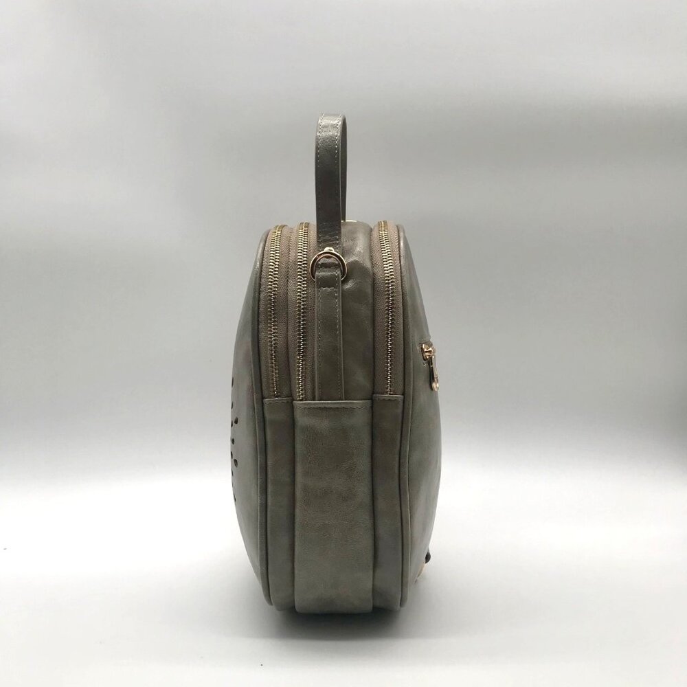 Aphison Forever Sunshine Gray Leather Mini Backpack - Picture 4 of 11